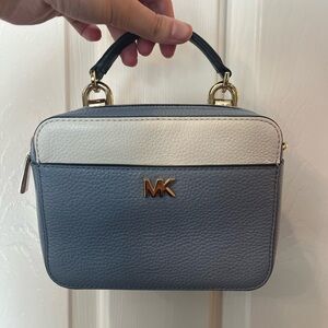 Michael Kors Blue and White Leather Convertible Crossbody and Clutch